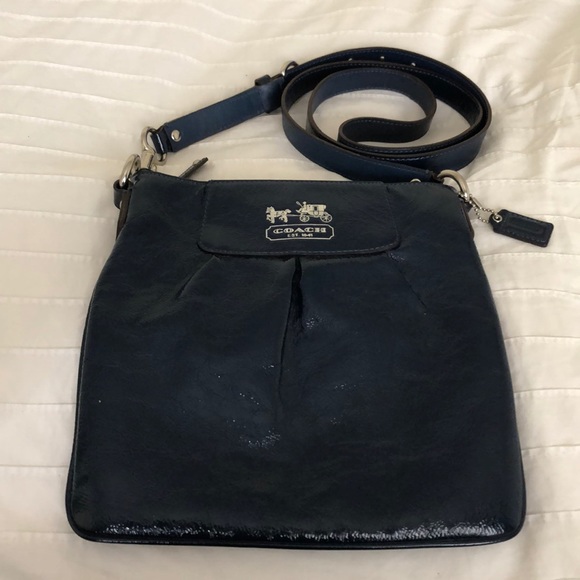 Coach Handbags - Coach•Rare Navy Patent Leather Crossbody